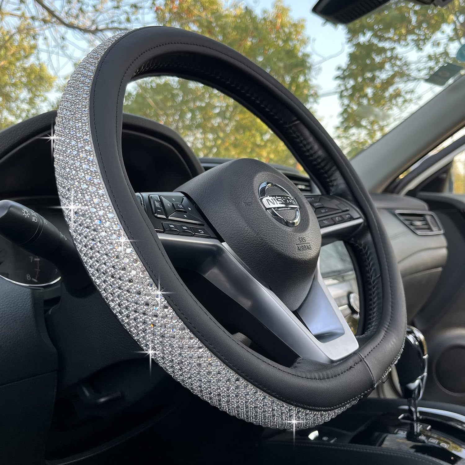 Car Accessories Amazon - ปลอกหุ้มพวงมาลัยรถยนต์เพชร ขายตรงจากโรงงาน ประดับเพชรแบบ Amazon rhinestone ใช้ได้ทุกฤดู