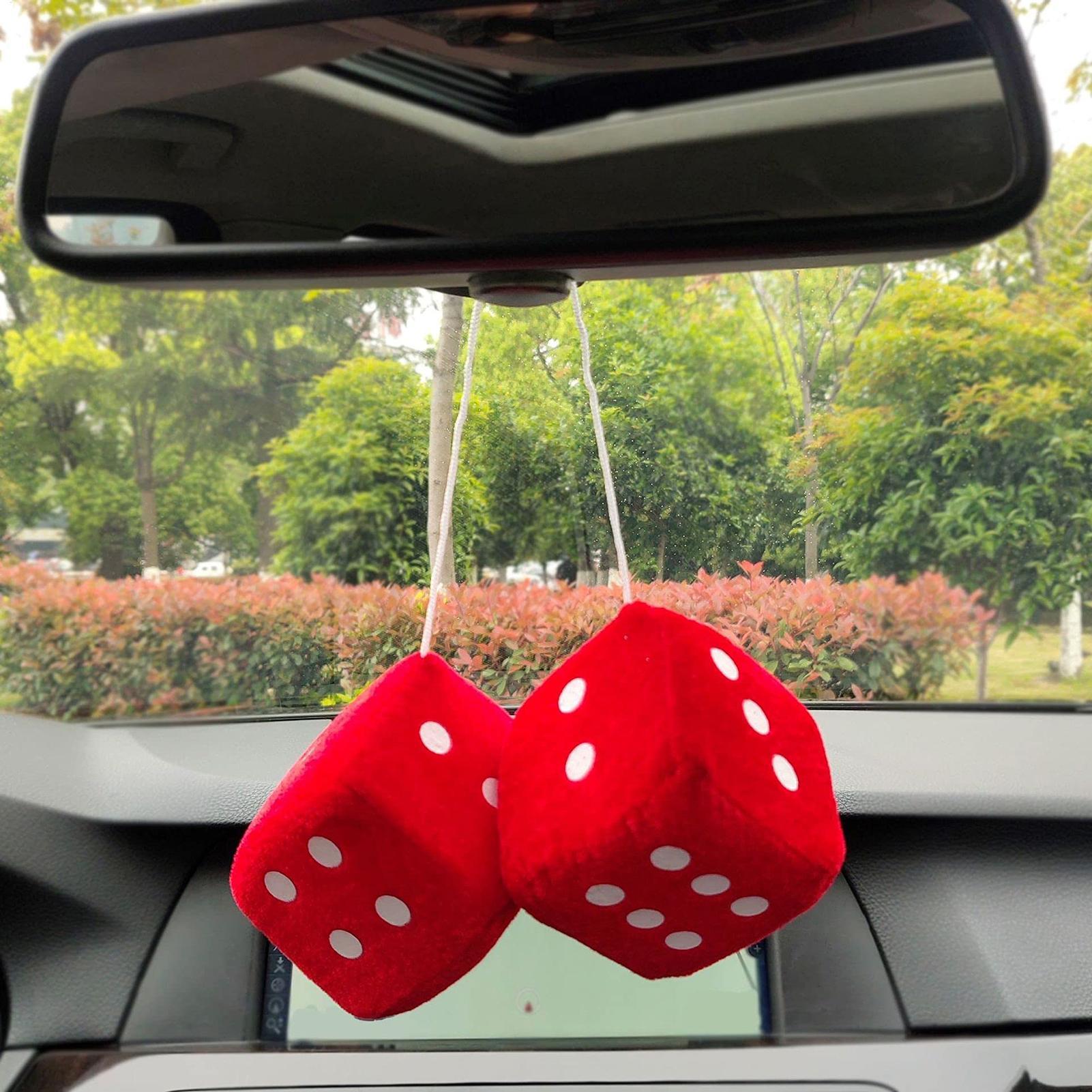 ลูกเต๋าขนปุยสำหรับกระจกมองหลัง - Car Accessories Mirror Hanging บทวิจารณ์และราคา