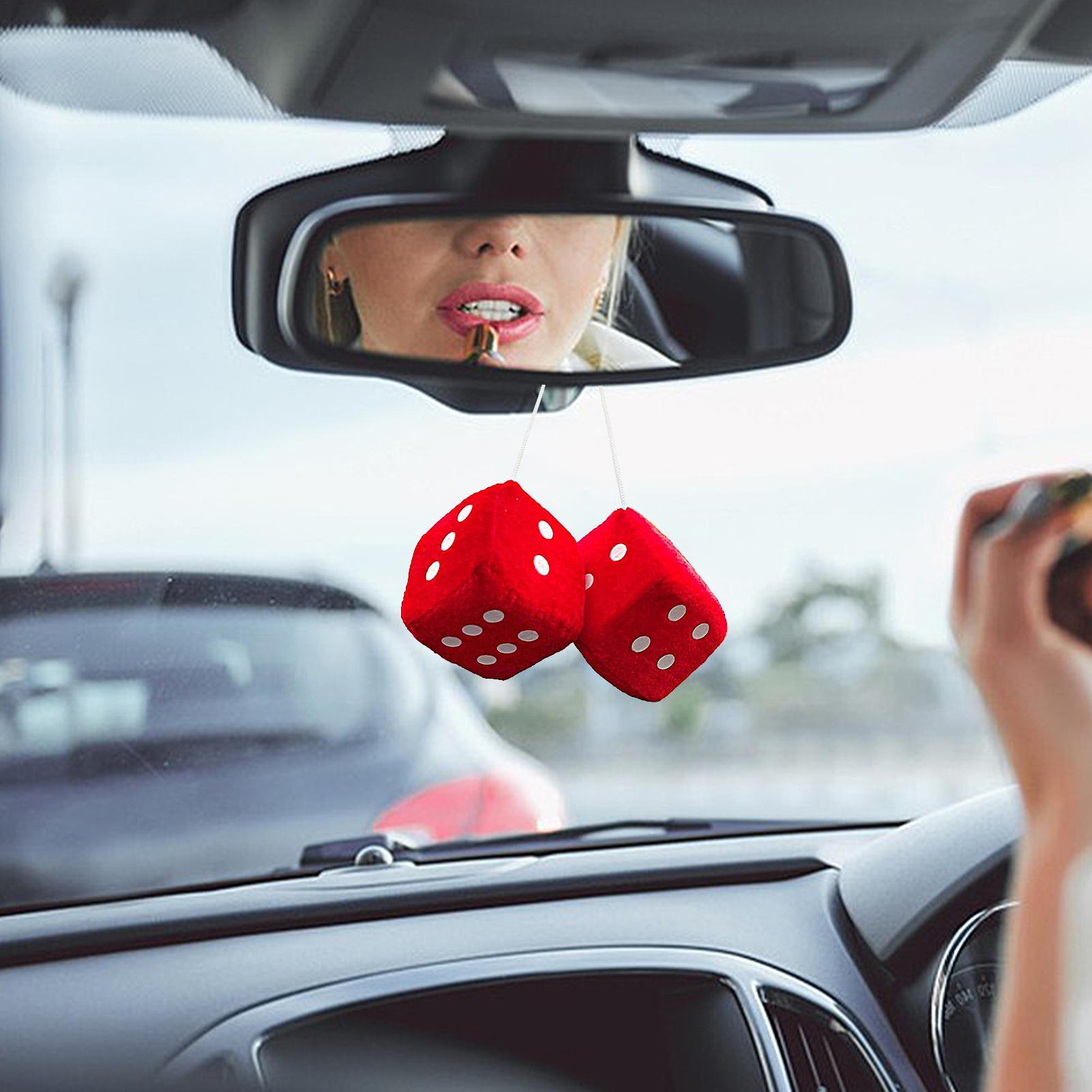 ลูกเต๋าขนปุยสำหรับกระจกมองหลัง - Car Accessories Mirror Hanging บทวิจารณ์และราคา