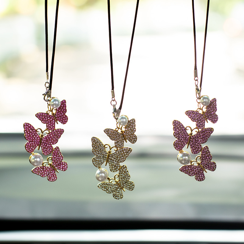 จี้ห้อยตกแต่งรูปผีเสื้อสำหรับร - Car Accessories Mirror Hanging บทวิจารณ์และราคา
